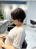 大人ショートボブ丸みショートカットマッシュショート前髪あり
