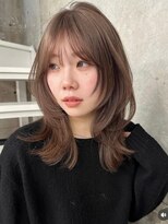 サイン 渋谷(SIGN) 韓国ヘアーハッシュカットレイヤーカットグレージュブリーチ無し