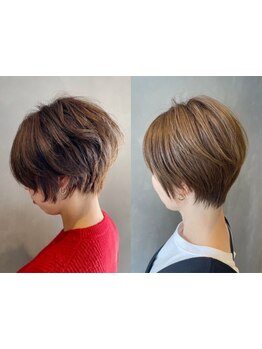 《カット+ケアプロ超音波TR￥5500》可愛さ抜群×簡単セットの小顔ショートstyleが好評☆