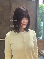 アオ(AO)&nbsp;レイヤーボブ×ワインレッドカラー