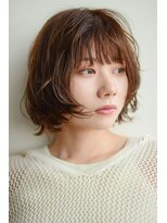 ベター(better)&nbsp;丸み顔周りレイヤーボブパーマブラウンベージュ