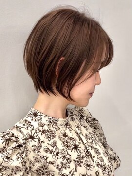 プラチナ(PLATINA) ショートショートボブベージュカラーボブ顔まわりカット