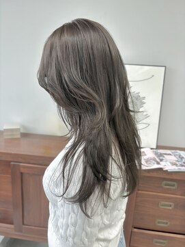 ヘアー アイス 御器所本店(HAIR ICI) ブリーチなしワンカラー暗髪グレージュ冬カラー春カラー