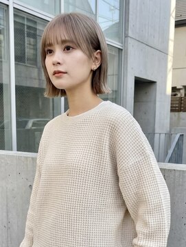 レーベン(Leben) #切りっぱなしボブ #シルクベージュ #ダブルカラー