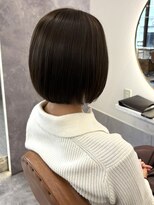 カノエ 福岡香椎店(canoe) 丸みショート アッシュグレー 艶カラー 髪質改善 白髪ぼかし