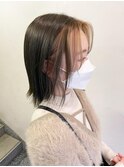 切りっぱなしボブ フェイスフレーミング インナーカラー