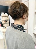 福山caary刈り上げショート立体感ハイライトニュアンスパーマ