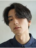 センターパートカルマヘアニュアンスパーマ韓国シャドウパーマ