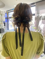 プランタン フォー ヘアー(printemps FOR HAIR)&nbsp;__お呼ばれアレンジ__ツインアレンジ__リボンアレンジ