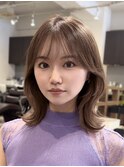 顔まわり/くびれヘア/韓国ヘア/ミディアムヘア/谷町四丁目