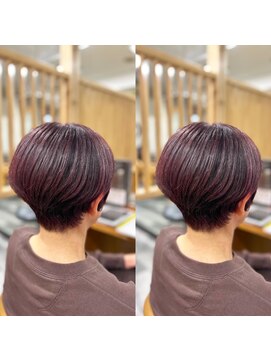 サロンドエー(SALON DE A) マッシュショート大人可愛いピンクカラー　港南台／洋光台