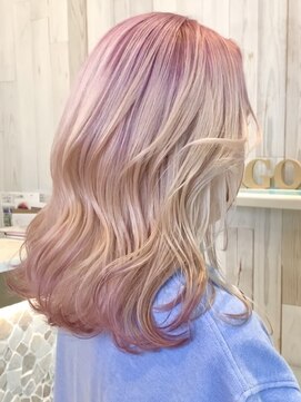 ラグーン(LAGOON) ホワイトピンクベージュ/ケアブリーチ/バレイヤージュ/ピンク