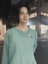 メゾンアクア 表参道(Maison ACQUA)&nbsp;=メンズボブ/フェザーパーマ／MEN’S HAIR/ブルーブラック