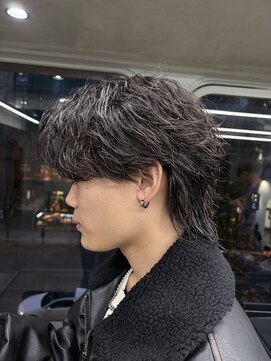 ニコ トウキョウ ロジック(nico TOKYO Logic) メンズセンターパートウルフセンターパートニュアンスパーマ襟足