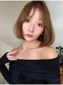 王子ボブ白髪ぼかしハイライトショートボブカット20代30代40代