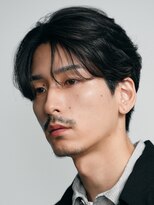 テン 心斎橋(tenn.) メンズセンターパート七三分けパートニュアンスパーマ刈り上げ