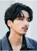 原宿メンズパーマフェザーパーマセンターパートガイルヘア20代