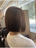 乾かすだけでまとまる　ボブ縮毛　縮毛矯正ボブ　ストレートヘア