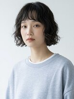 キビト(kibito)&nbsp;オン眉ボブパーマ短めバング厚めバング東新宿御苑20代30代40代
