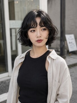ノラ シブヤ(NORA) 小顔ミディアムパーマミディアムデジタルパーマボブパーマ前髪