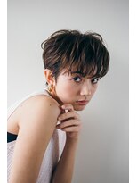 マニッシュクールショート／ショコラアッシュ/耳だしショート
