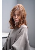 大人かわいい前髪セシルカットココアブラウンフリンジウェーブ