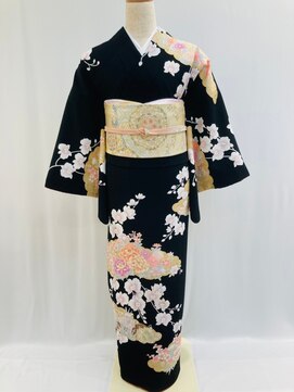 セットサロン フルール(Fleur) ポリ訪問着No.10/【黒】