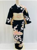 ポリ訪問着No.10/【黒】
