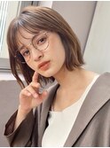 ニュアンスカラー/シースルーバング/コンパクトミニボブ./前髪