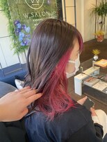 ダブル アンダーバー サロン(W_SALON) 【W_SALON 河原町】インナーカラー/ビビッドピンク