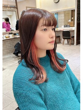 ネオリーブカップ 町田店(Neolive capu) インナーカラー　オレンジ Neolive capu町田店