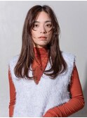レイヤースタイル  ロング 顔まわり