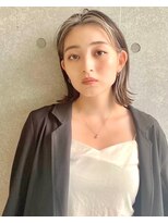 アッシュ 笹塚店(Ash)&nbsp;ミニウルフ/くすみブルー/イヤリングカラー/韓国ヘア[U24/笹塚]