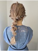 編みおろし/結婚式ヘアセット/お呼ばれヘア/あみおろしアレンジ