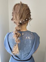 編みおろし/結婚式ヘアセット/お呼ばれヘア/あみおろしアレンジ