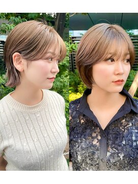 ノラ ヘアーサロン(NORA HAIR SALON) ナチュラル小顔前髪あり後れ毛サイドバング結べるボブくびれヘア