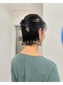 ボブ　ハーフアップカチモリ