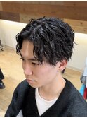 ツイストスパイラルパーマ/センターパート/ウルフパーマ