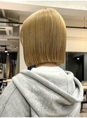 切りっぱなしBob/丸くならないボブ/ブロンドカラー@重里