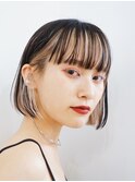 天神大名ダブルカラーショートボブショートカットインナーカラー
