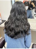 ロングパーマ_くるくるパーマ_コテ巻き風パーマ