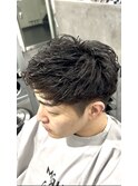 アイロンパーマ/アップバング/メンズショート