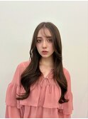20代30代ガーリーシースルーレイヤーカットダークブラウン