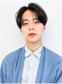 爽やかツーブロック◎刈り上げブルーブラック秋カラーショート