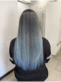 アクアブルー　バレイヤージュ