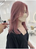 カラーハイライトハッシュカットレイヤーカットボブ髪質改善