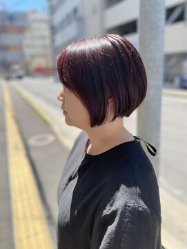 ヘアーサロン グラブ(hair Salon grab) 丸みショートボブ×ピンクブラウン