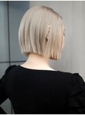 【GEEKS渋谷】夏カラー/ホワイトブリーチ/パールホワイト/ボブ
