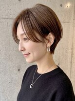 アル あびこ(aru.) 【小顔魅せ】大人可愛いひし形ショートボブ×透明感カラー