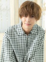 大波純一美容室パーティハン&nbsp;ハイトーンカラーくせ毛風ラウンドマッシュパーマa小山10代20代